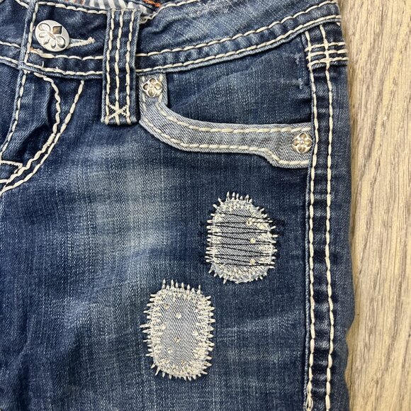 Rock Revival Jeans Womens 26 Alanis Bootcut Stonewash Rhinestone Embellished - Picture 4 of 13